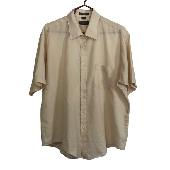 VTG Van Heusen Super Silk Men's Short Sleeve Casual Dress Shirt Neck 17 1/2 READ - Picture 2 of 10